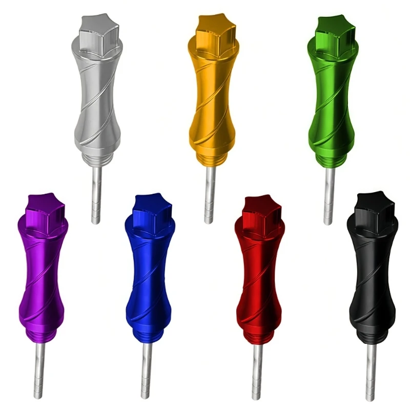 Motorcycle Oil Dipstick Anodized Aluminum Construction and Lobed Grip for Routine Engine Oil-Level Checks