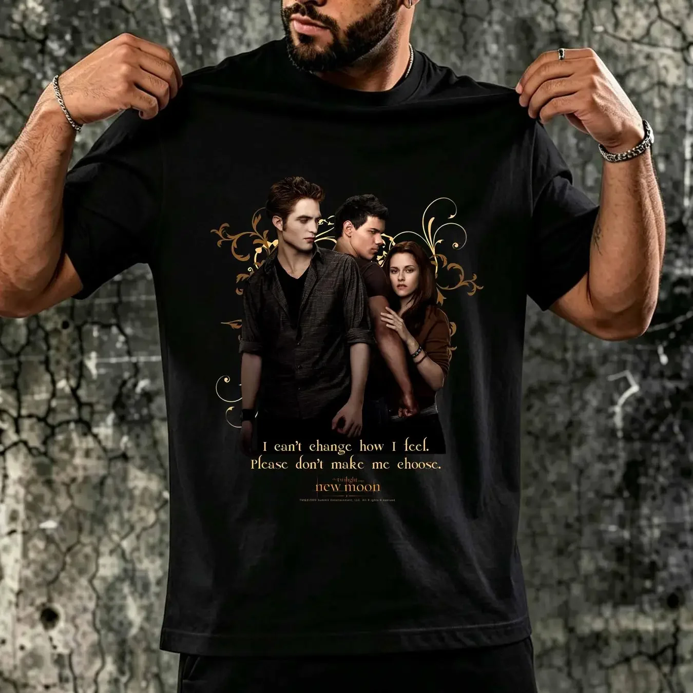 washed T Shirt twilight new moon poster vintage Washed designer clothes homme Comfortable Casual fashion Soft graphic Slightly