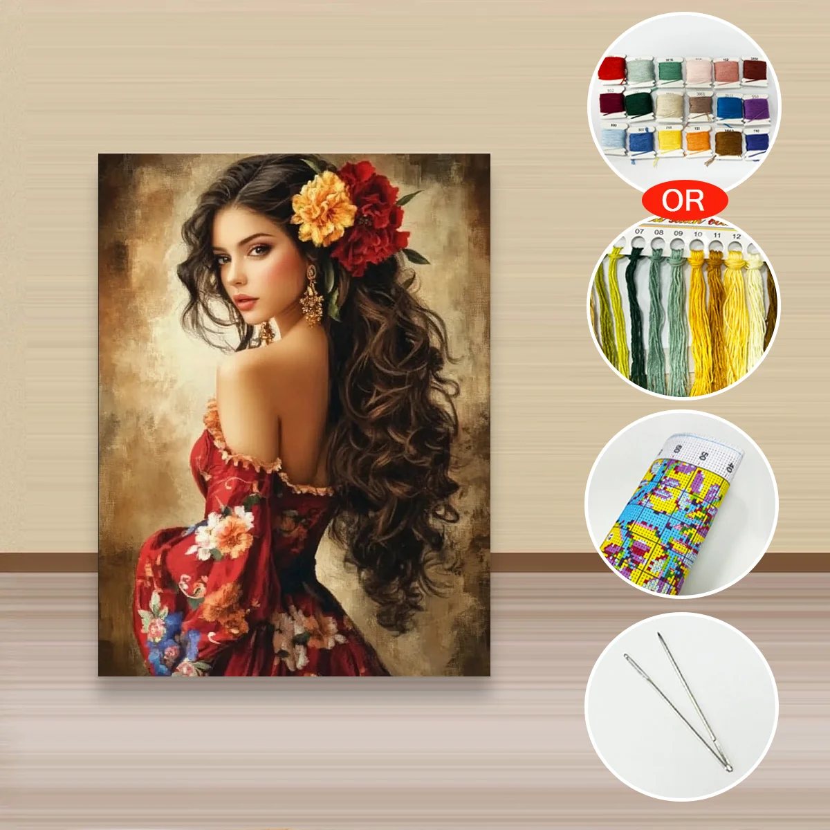 1 Stück 30x40 cm/11,8x15,7 Zoll, 11CT/14CT Kreuzstich-Set, DIY Valentinstagsgeschenk, Stickerei-Set für Festivals, Porträts – Detail 4