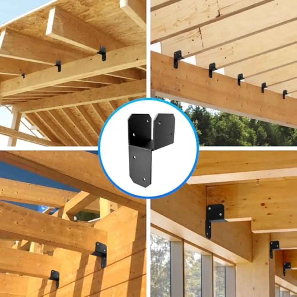 Soportes de conector de anclaje de unión de 4 piezas hechos de acero para uniones duraderos y soporte de viga en estructuras de techo y cubierta