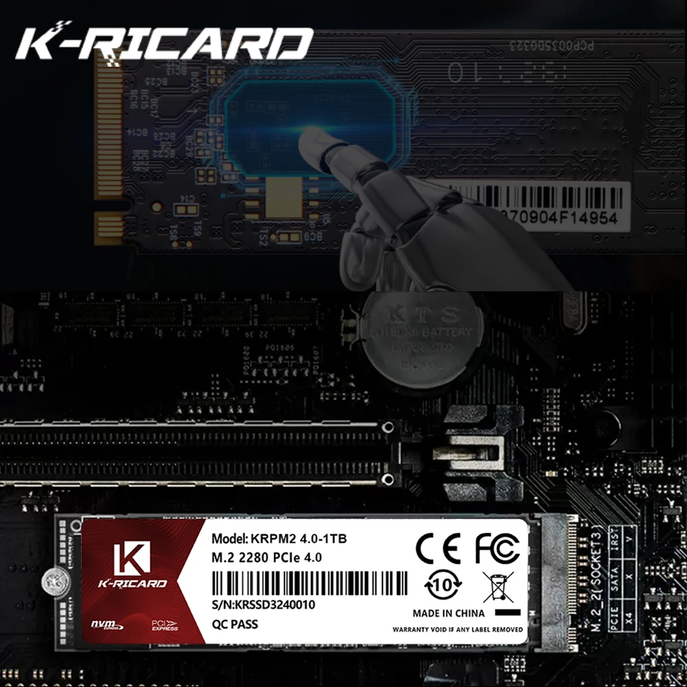 K-RICARD NVMe SSD M.2 2280 1TB 2TB Internal Solid State Drive for Desktop Laptop High-Speed Hard Disk