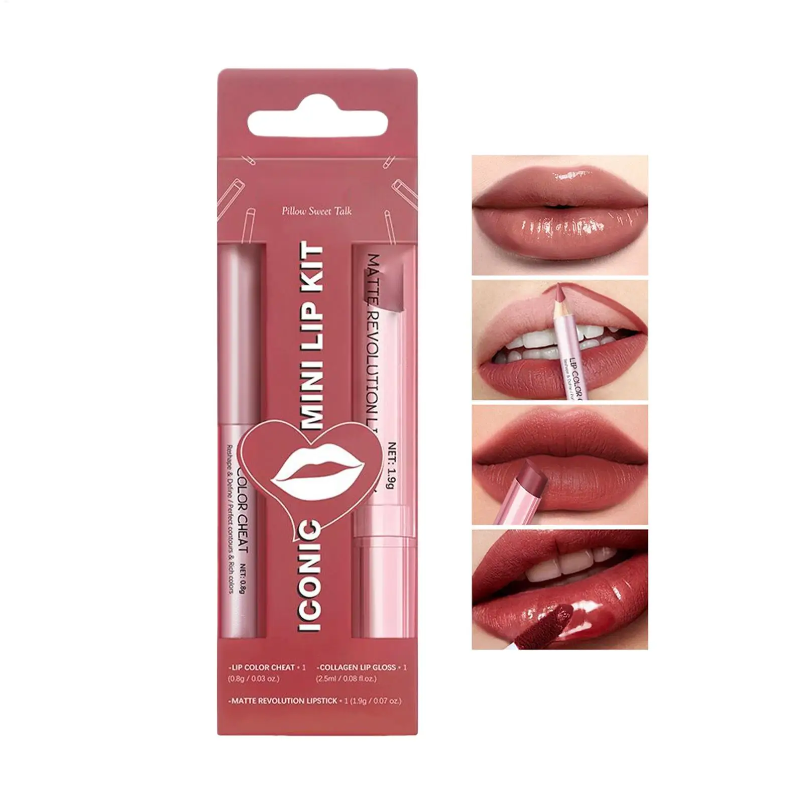 Lip Liner and Gloss Set Hydrating Long Lasting Waterproof Non-Smudge Lip Gloss Makeup Smudge-Proof Matte Lipstick Smooth Lip Kit