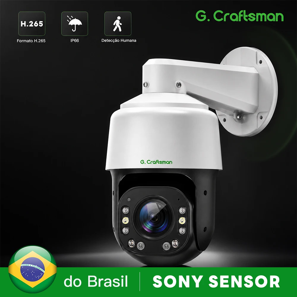 Câmera IP PTZ PoE B-R 8MP 4K IMX415 para Vigilância de Segurança, Detecção de Humanos e Veículos, Áudio Bidirecional, Cartão TF, Brasil PM3 GC