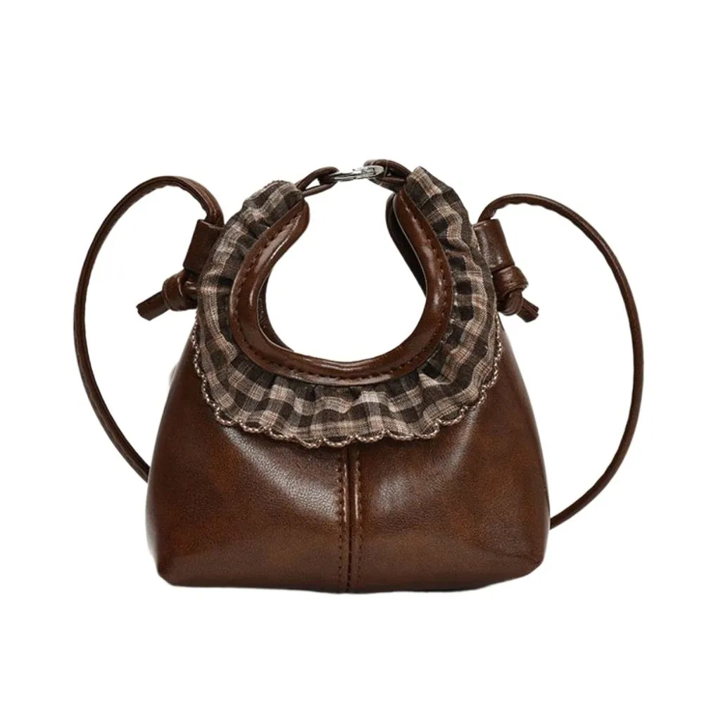 Retro Lipstick Crossbody Bag Lace Adjustable Straps Small Shoulder Pouch Polyester Waterproof Leather Mini Handbag Daily