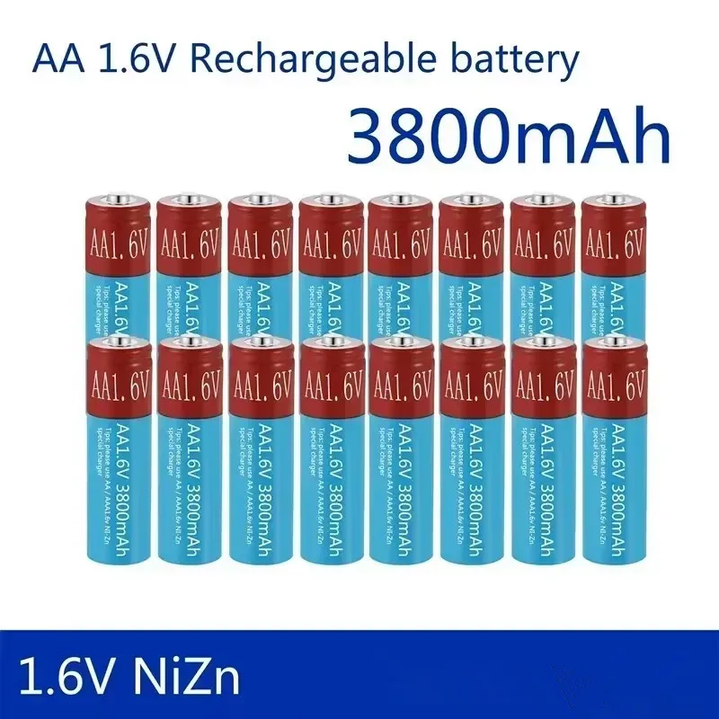 2024 AA Battery 1.6V NiZn 3800mAh Rechargeable AA battery 1.6V Battery for toys MP3 Solar Lights Camera MP4 RC car