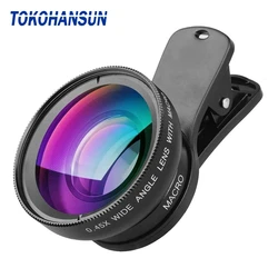 Tokohansun Telefoon Lens Kit 0.45x Super Groothoek & 12.5x Super Macro Lens Hd Camera Lentes Voor Iphone 6S 7 Xiaomi Alle Mobiel