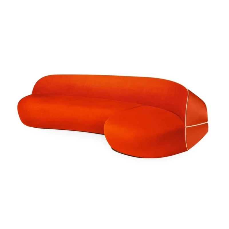 

Italian light luxury simple arc, creative villa hotel, lobby living room special-shaped sofa combination