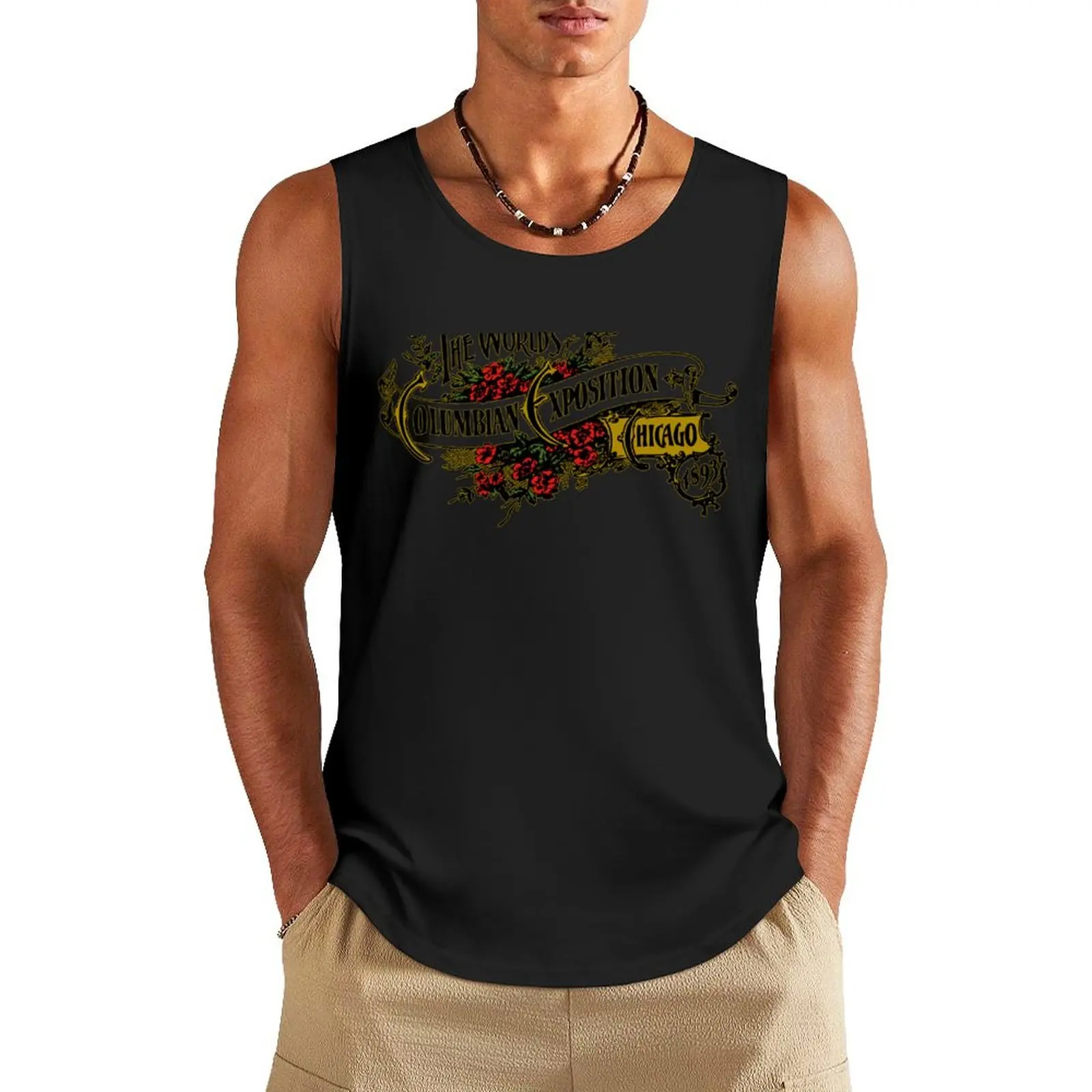 

The World's Columbian Exposition Chicago 1893 (Chicago World's Fair) Tank Top bodybuilding men clothes gym t-shirts man
