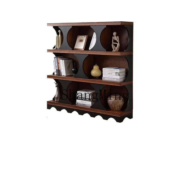 

LXY retro solid wood floor-to-ceiling antique storage side cabinet entrance living room display cabinet