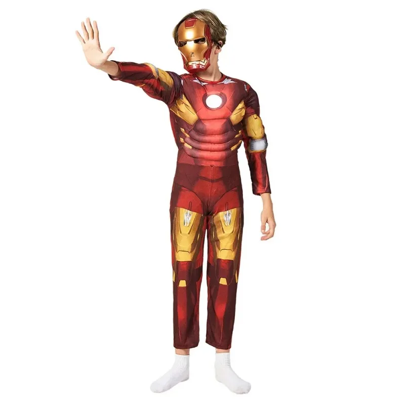 Super-herói Iron Man Cosplay fantasia para crianças, macacão, máscara, roupa, filme, role-play, vestir-se, Natal, Carnaval, crianças, menino, menina