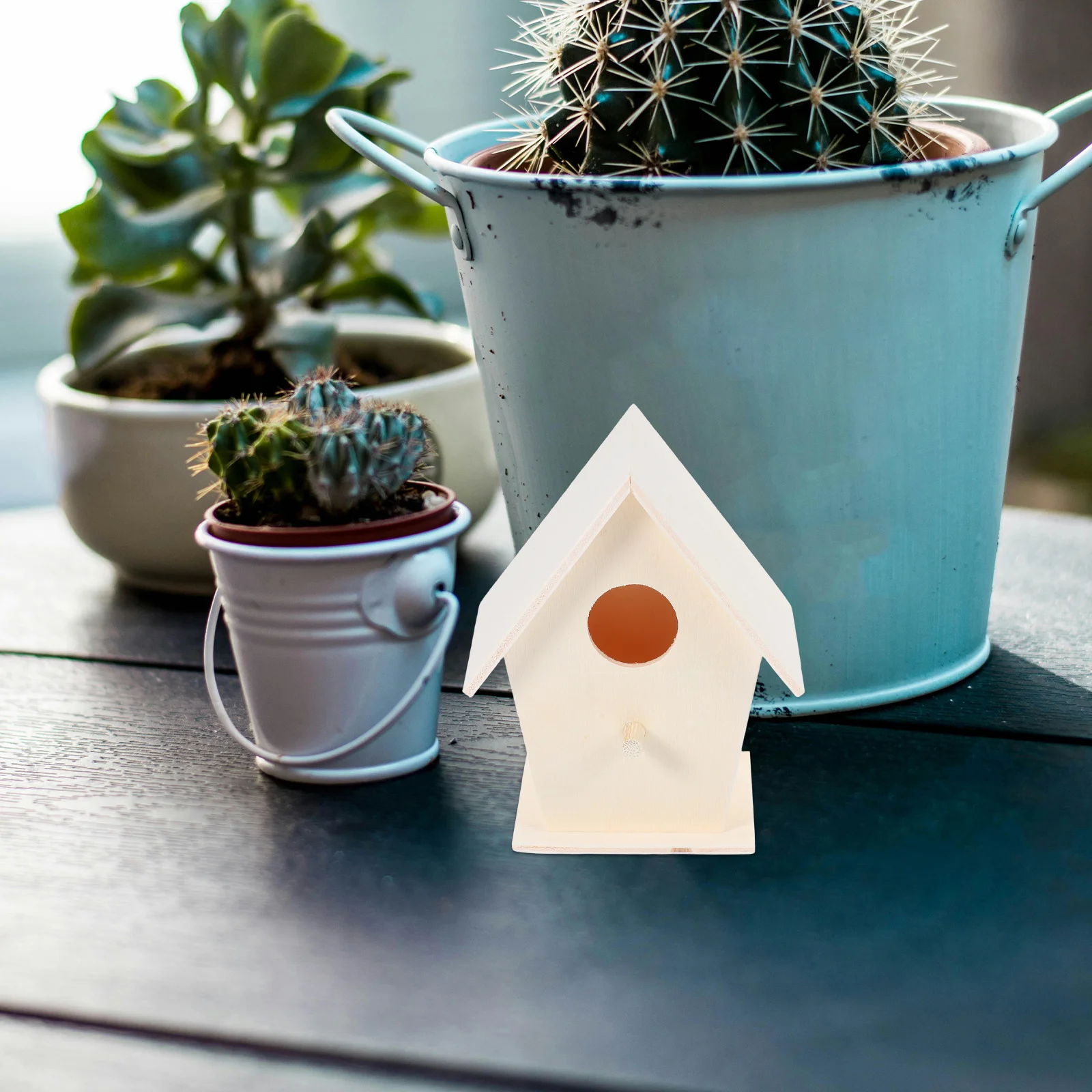 

2Pcs Wooden Birdhouse Kit Unfinished DIY for Outdoor Hanging Small Unpainted Bird Feeder Garden Decor Crafts Projects