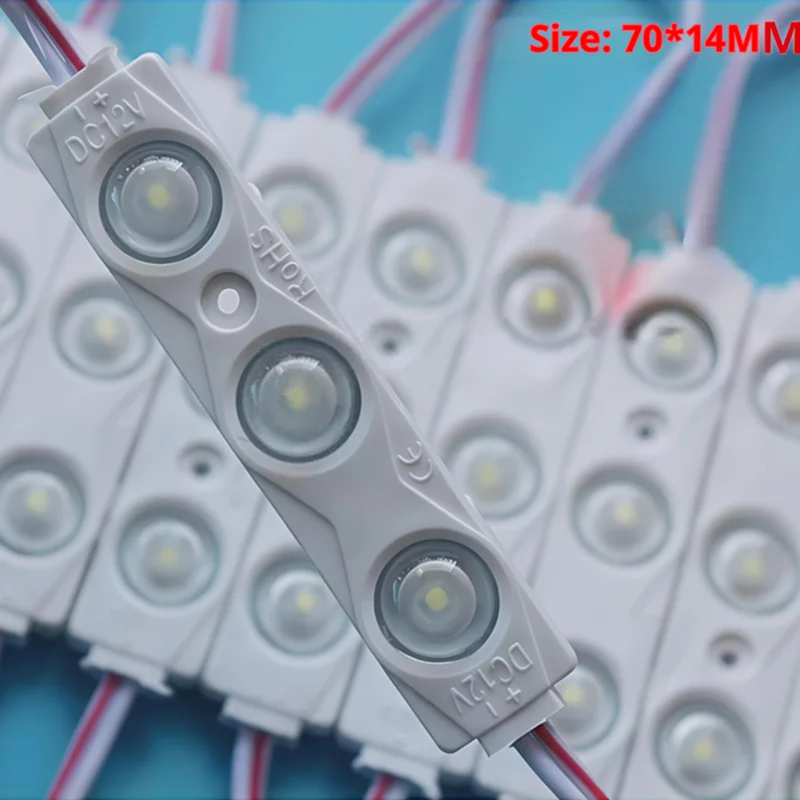 

200 шт./упак. SMD 2835 3 светодиодный инъекционный светодиодный модуль, 12 В, 1,5 Вт, с линзой, водонепроницаемый IP65, светодиодный модуль с алюминиевой подложкой