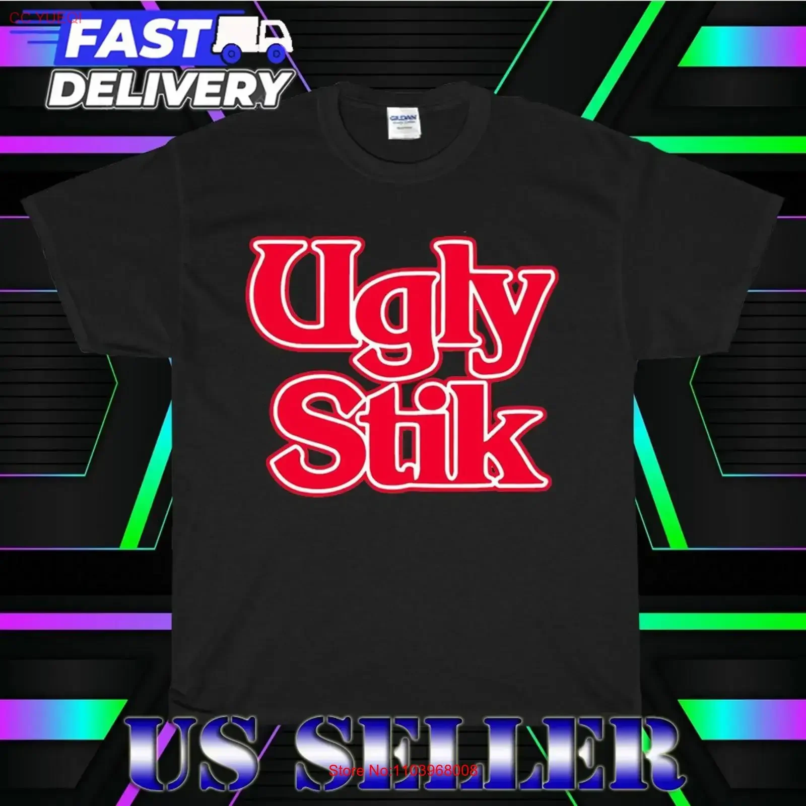 NUEVA CAMISETA CON LOGO UGLY STIK, DIVERTIDA, AMERICANA, UNISEX, TALLAS S-5XL, vintage, Lavada, de Diseñador, Versátil, Transpirable