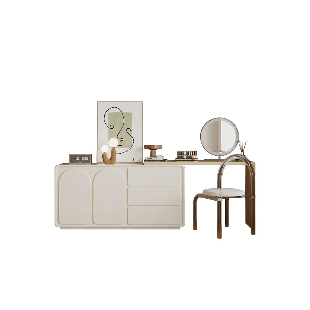 

Cream style, dresser, modern minimalism, bedroom desk, locker, small apartment, corner