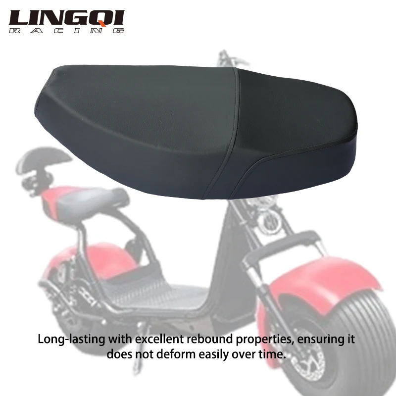 LINGQI RACING PU Leather Parts Flat Seat Passenger Seats Cushion For Electric Bicycle Kart Pit Dirt Bike Off-Road Bicycle