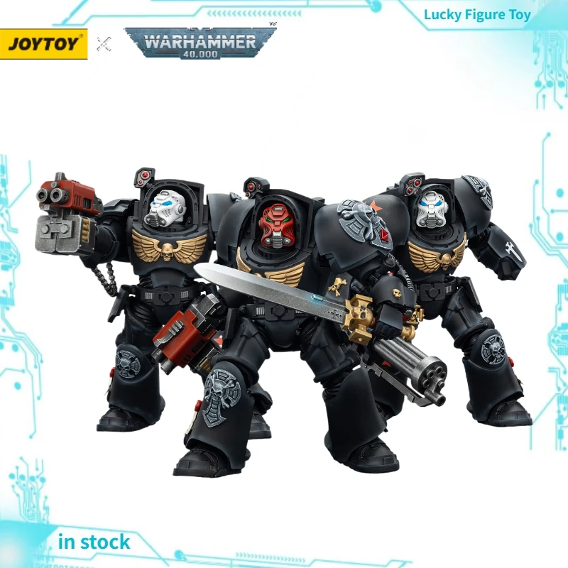 

【Pre-sale】JOYTOY Warhammer 40K Black Templars Terminator 1 2 3 with Power Sword and Storm Bolter 1/18 Action Figure Model Toy