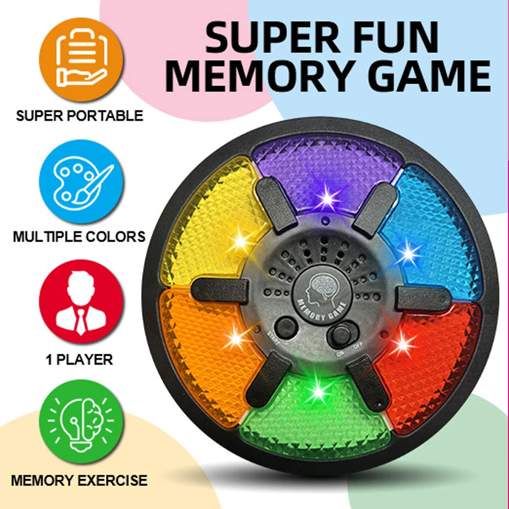 Memory Game Machine Handheld Electronic Memory Game with Light and Sound Puzzle Creative Interactive Game Toy Memory Training