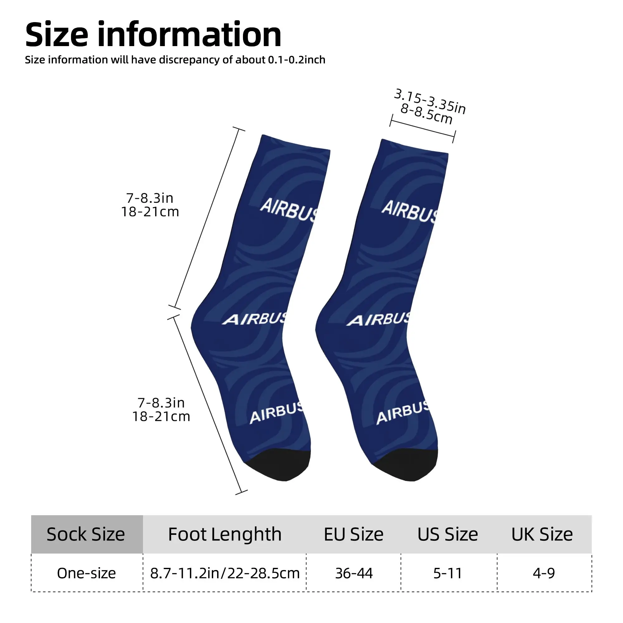 Custom Fashion Printed Airbus  Fighter Pilot Socks for Women Men Stretch Summer Autumn Winter Aviation Airplane Crew Socks view 4
