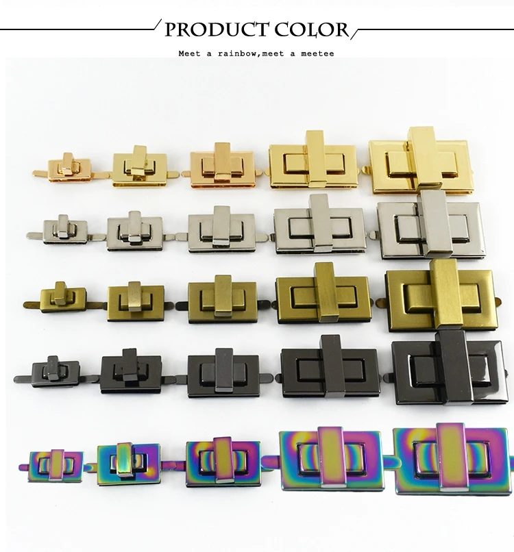 2Pcs Deepeel Metal Lock Buckle Bag Turn Twist Locks Clasp Handbag Purse Decoration Closure Buckles Bags Latch DIY Accessories