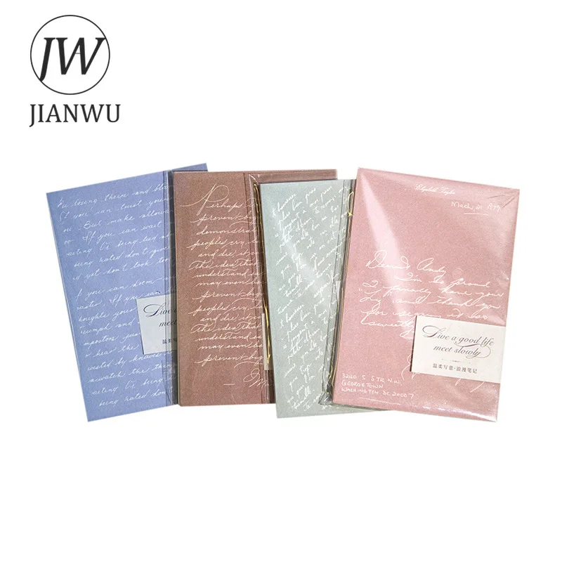 JIANWU 30 Sheets Gentle Freehand Series Literary Writable English Text Material Paper Creative DIY Journal Collage Stationery