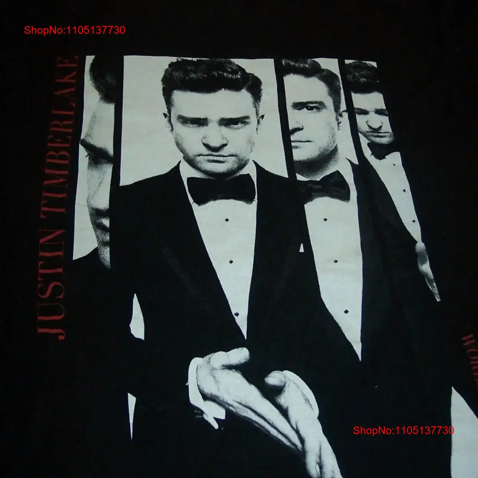 JUSTIN TIMBERLAKE 2014 TOUR Concert T Shirt MENS LARGE Black vintage Washed graphic Breathable Top For Everyday Wear homme