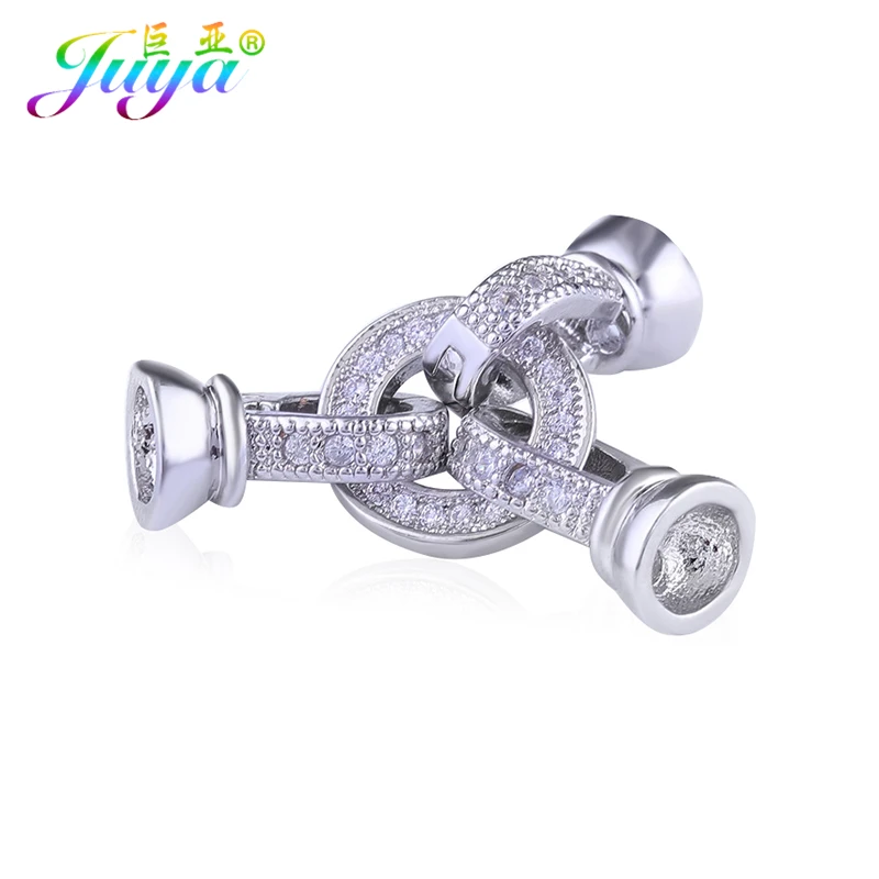 Juya gioielli fatti a mano in stile barocco materiale Color argento chiusura a gancio accessori per fermaglio per donna perline perline creazione di