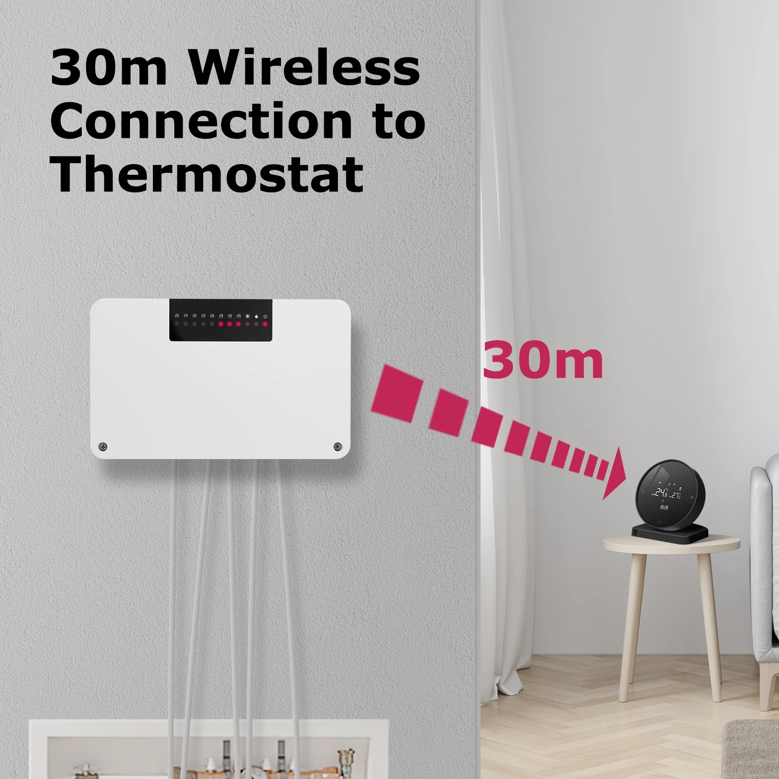 Beok CCT-28-X Thermostat Cont roller Wireless Wifi Zone Heating 8-channel For  Boiler Water Floor Heating System Actuator