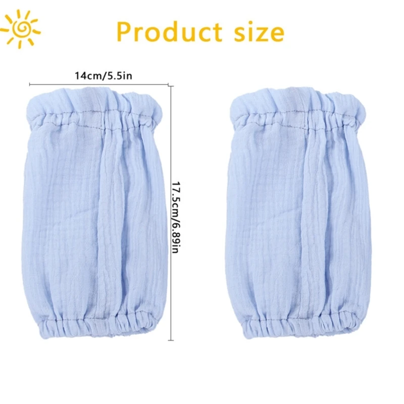 J15U Par Protetores Braço Infantil Reutilizáveis ​​Mistura Algodão Drools Prova Jogo Essencial