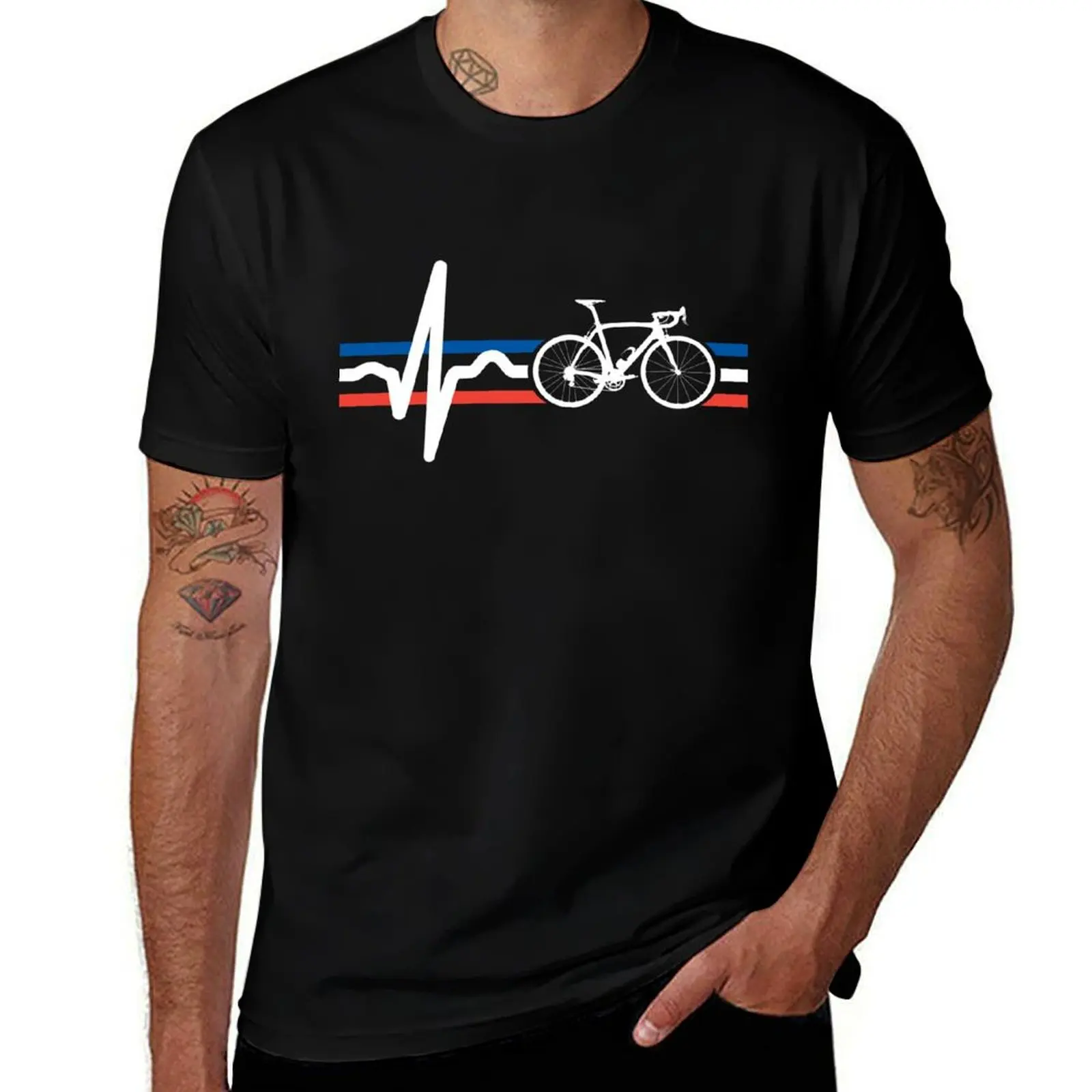 

Bike Stripes France - Heartbeat T-Shirt plain oversized t shirt heavyweights plain black t shirts men