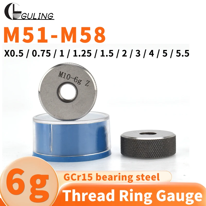 

1SET(1*GO+1*NOGO) 6g Accuracy M51-M58 Metric Standard Fine Tooth Thread Ring Gauge Measure Tool X0.5/0.75/1/1.25/1.5/2/3/4/5/5.5
