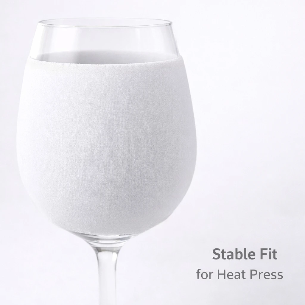 6PCS Sublimation Wine Glass Sleeves Set with Heat-Resistant Tape – Reusable Wraps for Heat Press Transfer Projects