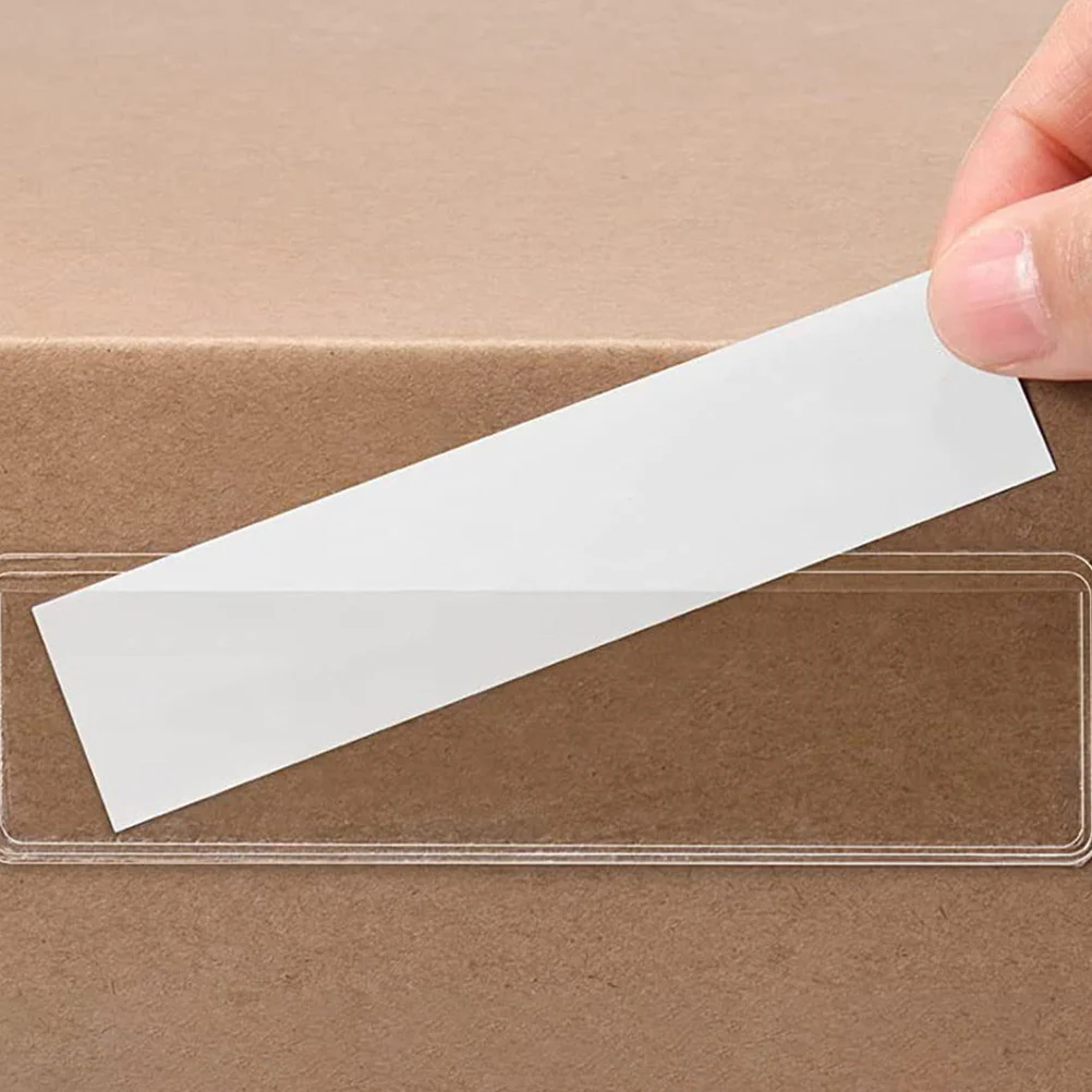 

1Set Adhesive Label Pockets Clear Plastic Sleeves Selfadhesive Index Card Holders Antiwear Waterproof Easy Classification