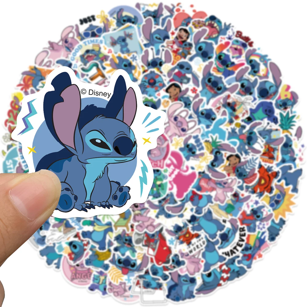 50/100Pcs Disney Cute Cartoon Lilo & Stitch Stickers Laptop Phone Suitcase Guitar Graffiti Waterproof Sticker Decals Kids Toy