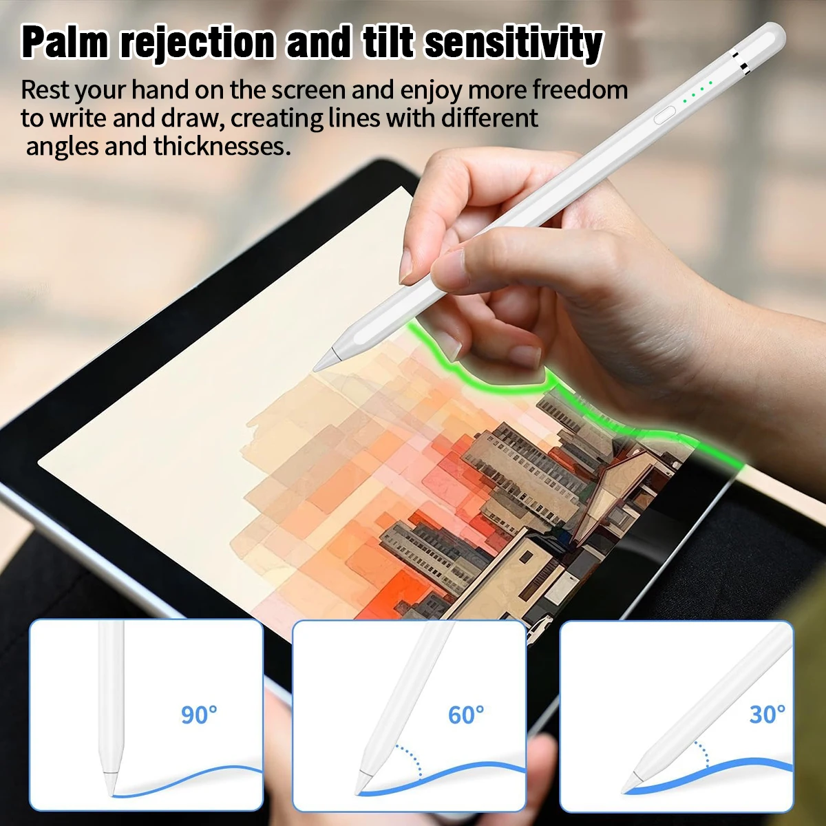 قلم شحن لاسلكي لجهاز iPad 11th A16 Pro Air 13 11 M3 M2 M4 2025 12.9 "9 8 7 6 5 4 10Th Mini 7 6 قلم لمس للكمبيوتر اللوحي