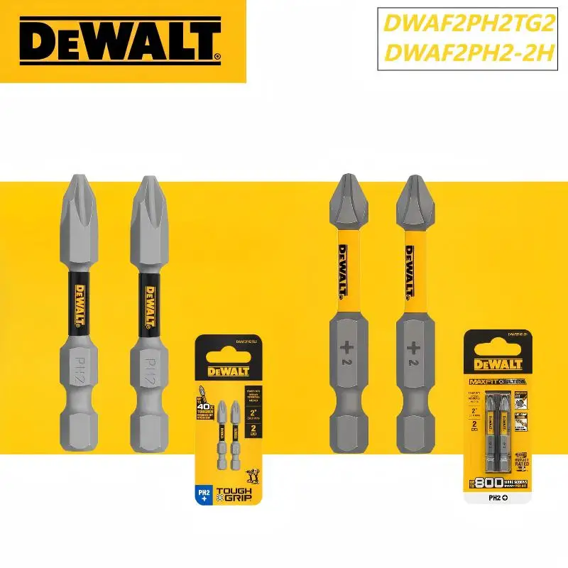 DEWALT DWAF2PH2TG2 DWAF2PH2-2H 2-Piece Set 57mm PH2 Impact-Resistant Screwdriver Bits Phillips Drill Bits Tool Accessories