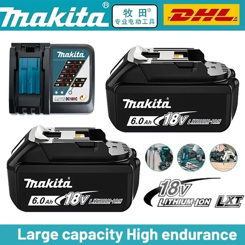 Image of 100 % originaler wiederaufladbarer 18-V-6,0-Ah-Akku von Makita, für Makita BL1830 BL1830B BL1840 BL1840B BL1850 BL1850B Elektrowerkzeug-Akku