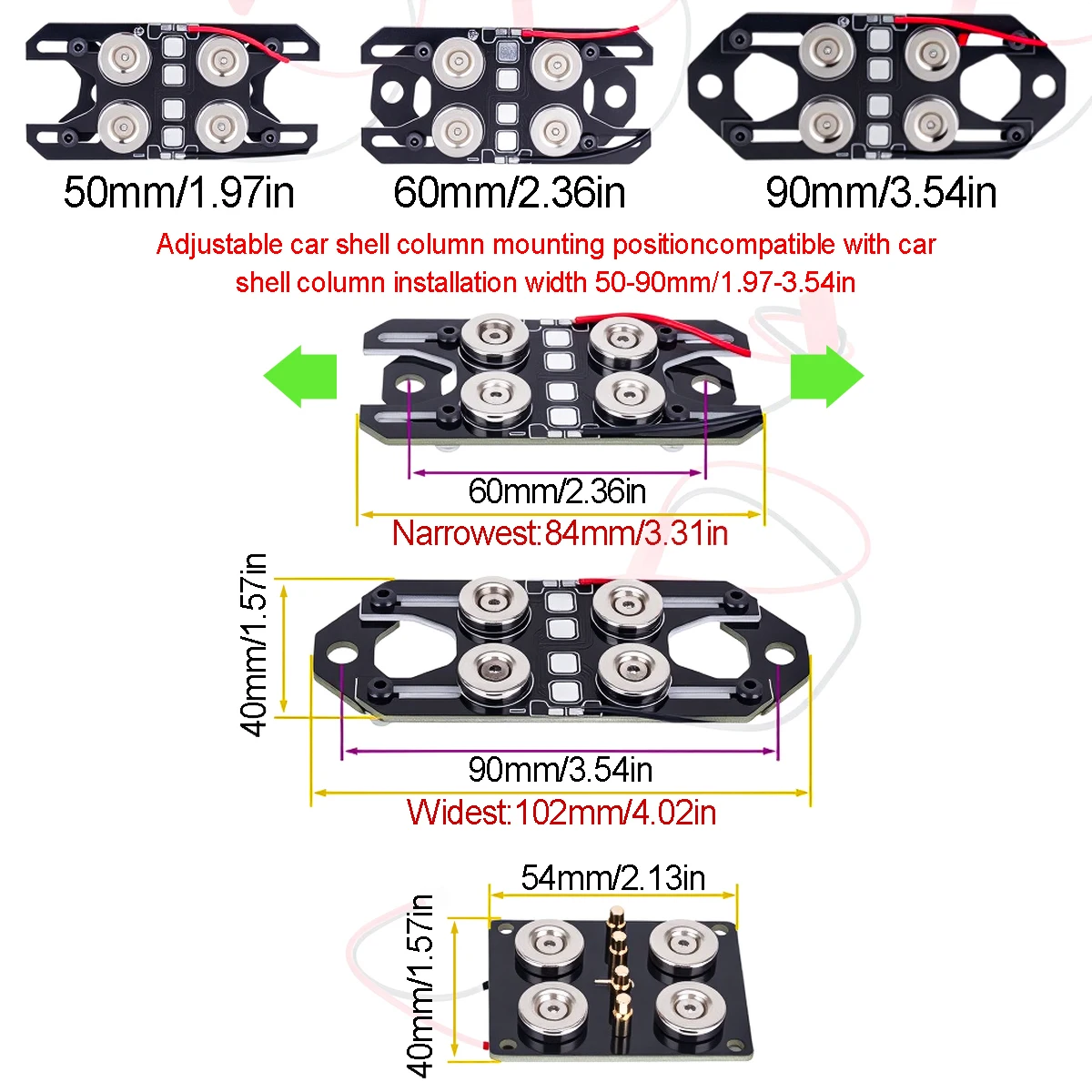 Magnetic Body Post Universal Car Shell Column for 1/10 1/8 RC Crawler – Fits Traxxas TRX4 TRX6 Upgrades