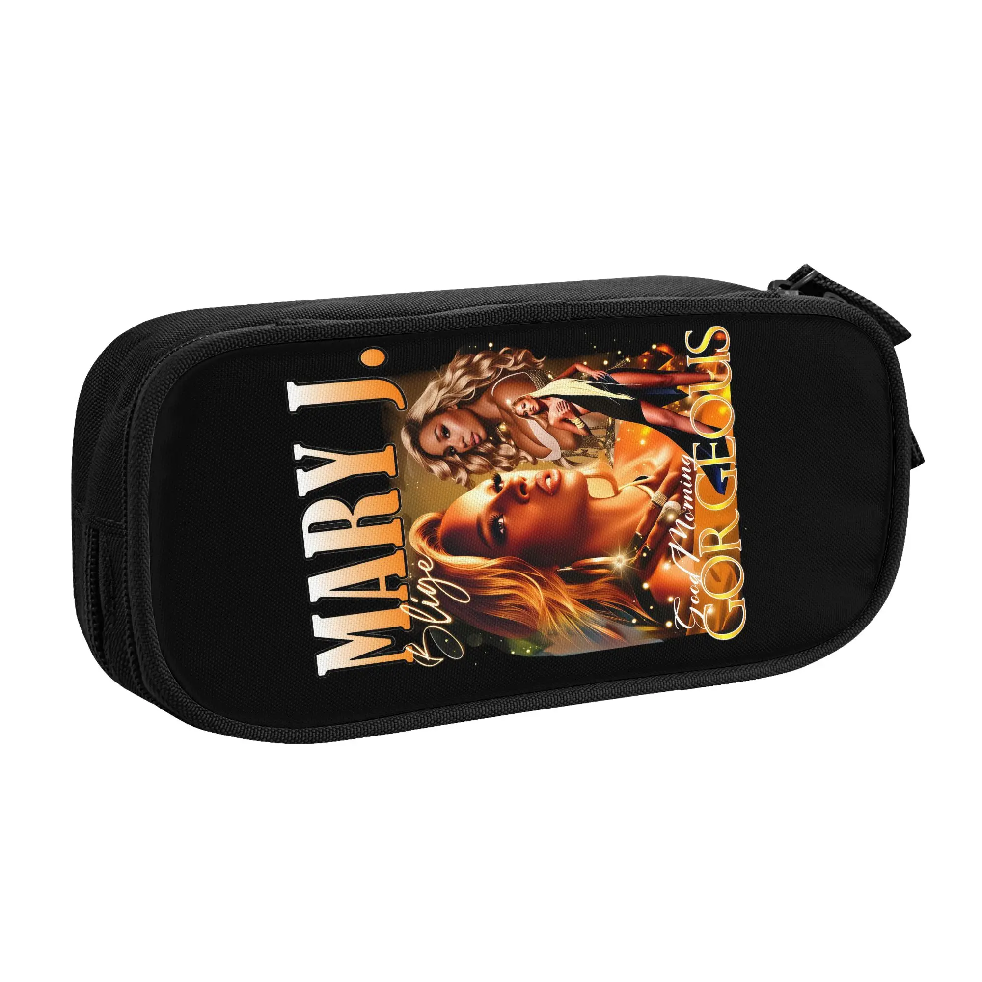 Cute Mary Jane Blige  Pencil Case for Boys Girls Singer Queen Hip-Hop of R&B  Large Capacity Pen Bag Box School Accessories