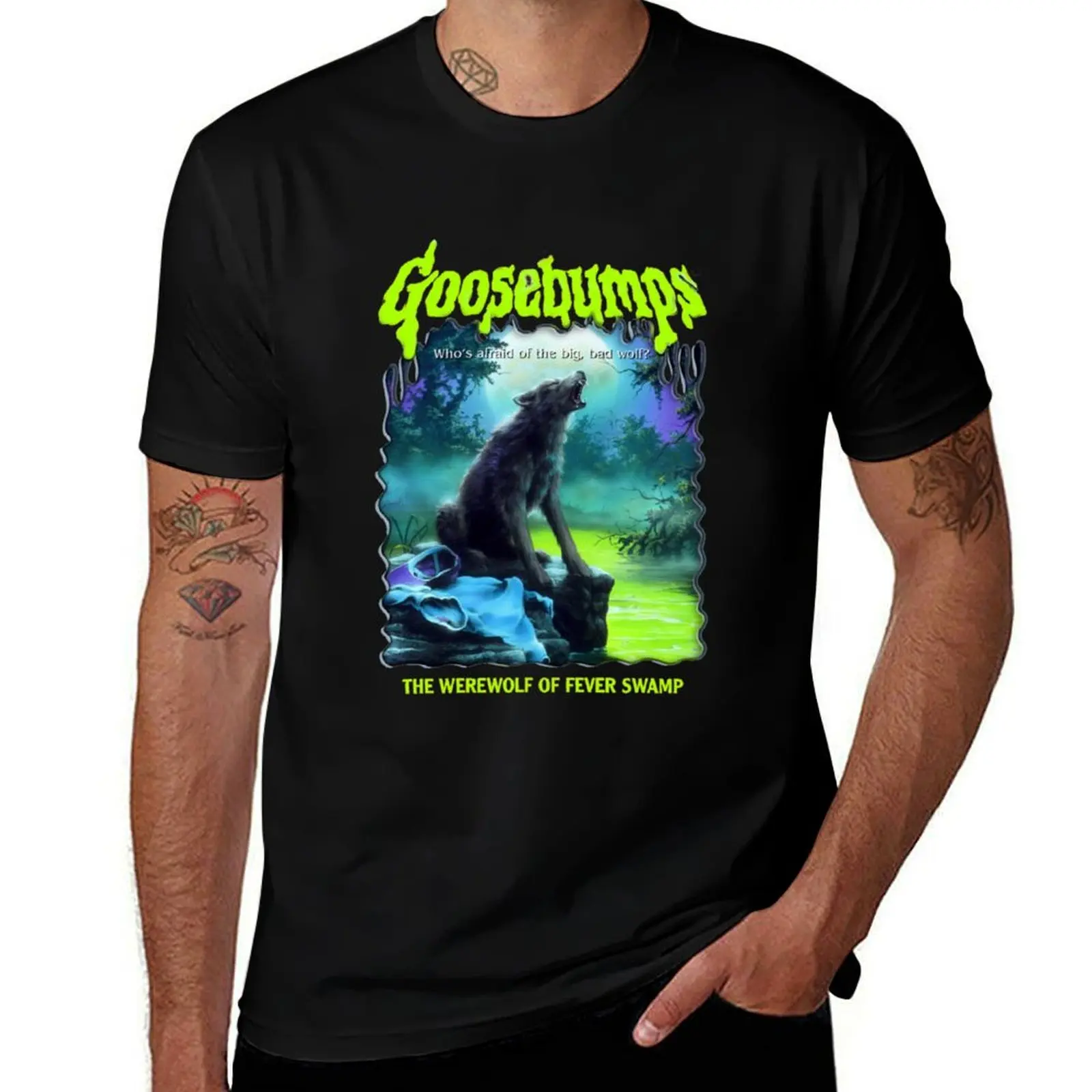 R.L. Stine Goosebumps Nightmare Halloween Werewolf Fever Swamp T-Shirt g man t shirts for men T-Shirt