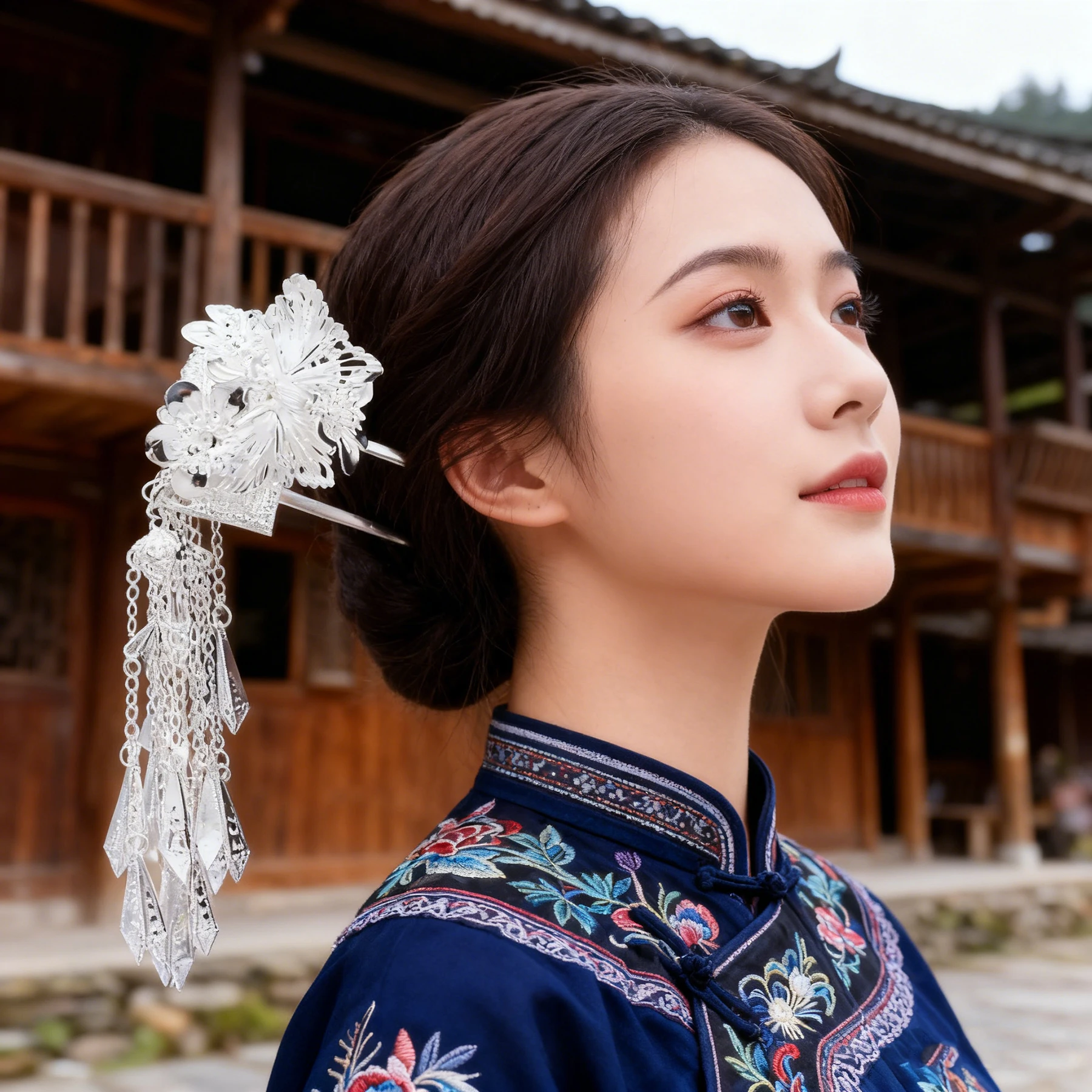 Multiple Style Traditional Vintage Miao Hairpin Silver Color Butterfly Flower Women's Hair Fork Classical Festival Party Jewelry