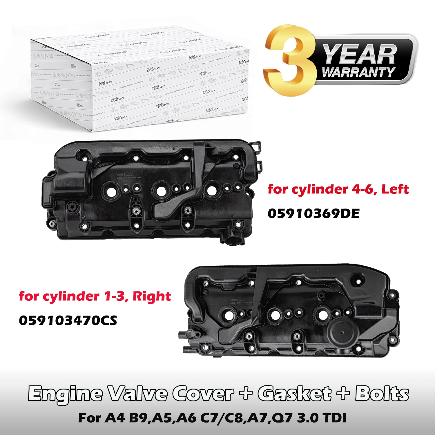 Deisel Engine Valve Cover with Gasket 059103469DE,059103470CS For AUDI A4 B9,A5,A6 C7/C8,A7,A8 D5,Q7 3.0TDI / VW Touareg 3.0TDI