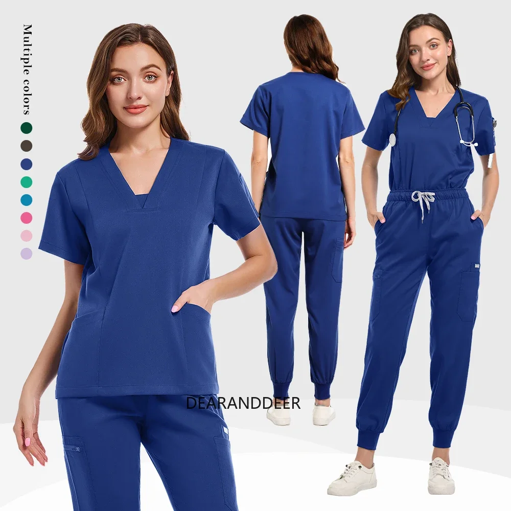 High-quality thick matte fabric operating room doctor surgical medical care set pet hospital beauty salon nurse work uniform