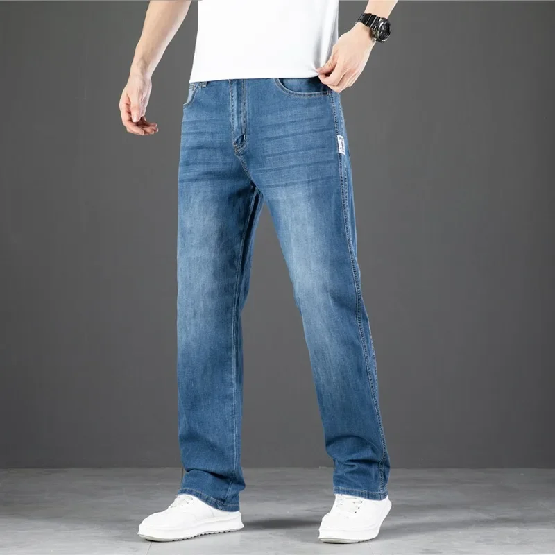 2026 Spring Summer Men's Business Straight  Loose Fit Jeans High Quality Classic Style Fashion Denim Pants