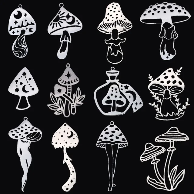 3 szt. Grzyby Charms gwiazda księżyc pani ciało DIY Craft frędzle kolczyki naszyjnik tworzenia biżuterii akcesoria do wisiorków ze stali nierdzewnej