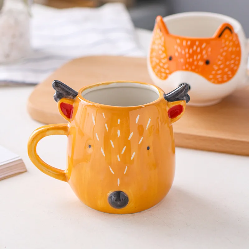 STOBAZA 2pezzi Lattiera Ceramica Forma Di Animale Con Manico Per Latte Caffè e Salse Pratica e Leggera Design Carino Per Uso Quotidiano