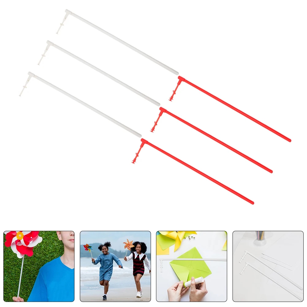 

12pcs Rods Plastic Reusable Pinwheel Rods Replacement Parts For Diy Garden Windmills Lightweight Portable Windmill Making Sticks