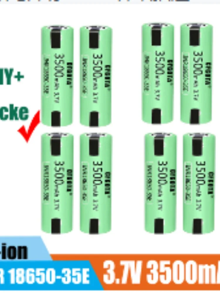 18650battery 100%Original 3500mAh 20Adischarge INR18650 35E INR18650-35E 18650 Li-ion 3.7V Battery Rechargeablebattery+DIY Nicke