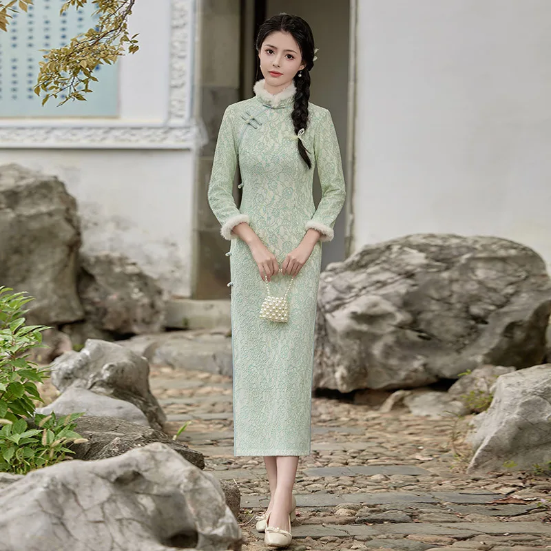 robe-de-soiree-qipao-orientale-elegante-pour-femmes-en-dentelle-composite-col-mandarin-classique-vintage-boutonnee