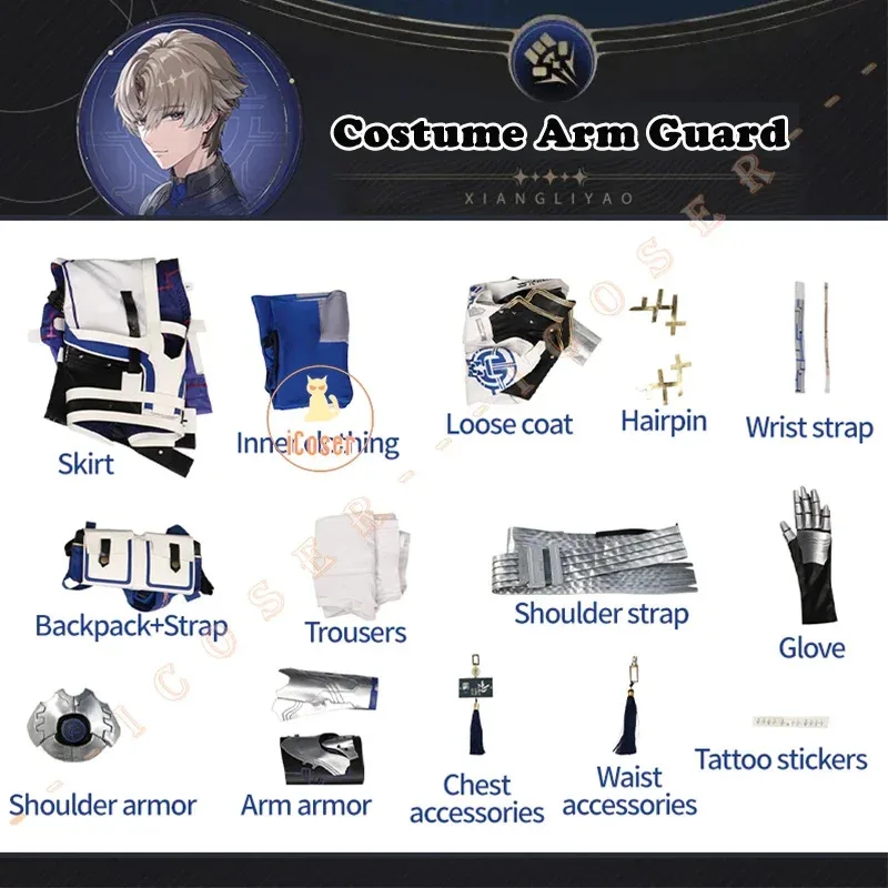 Xiangli Yao-Peluca de disfraz para mujer, uniforme de ondas saludables, protector de brazo, Academia Huaxu, Jinzhou Huanglong, fiesta de Halloween