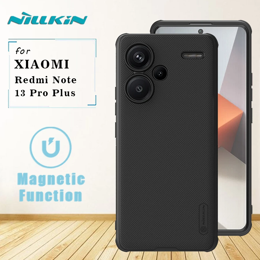 

for Xiaomi Redmi Note 13 Pro Plus Magnetic Case Nillkin Super Frosted pro Shield Shockproof TPU+PC Back Cover for Redmi 13 Pro